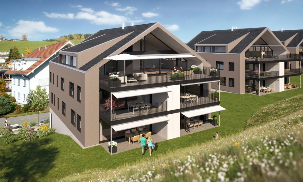 Visualisierung des Wohnprojekts Sägewies III in Heiden